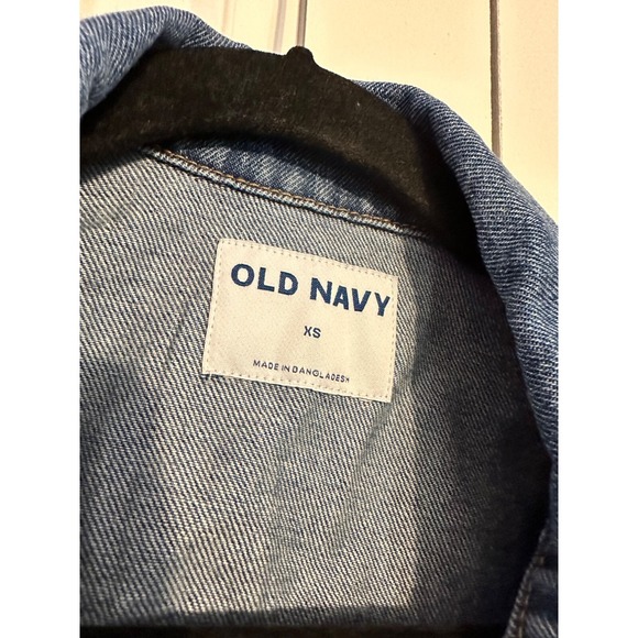 Old Navy Denim Jacket Medium‎ Wash Classic Trucker Jean Jacket XS - Picture 5 of 7